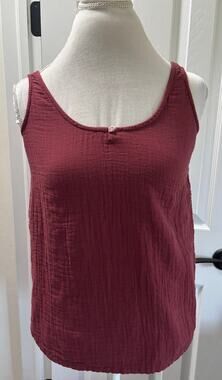 Soma XS Marron Red Cotton Gauze Tank Top